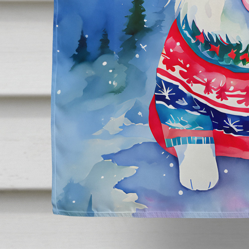 Samoyed Christmas House Flag