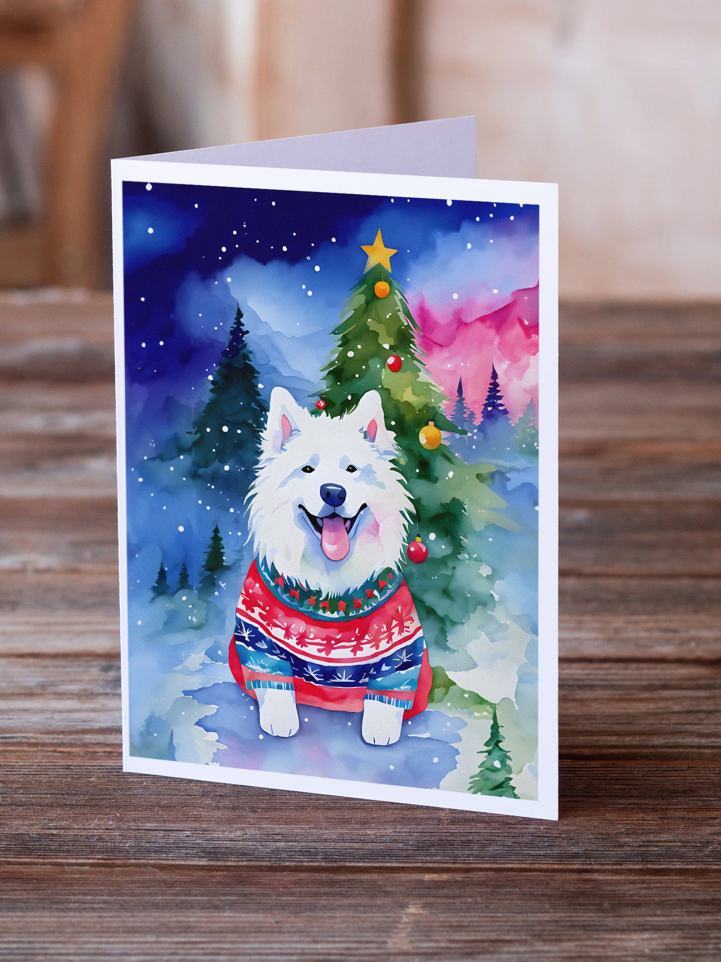 Samoyed Christmas Greeting Cards Pack of 8