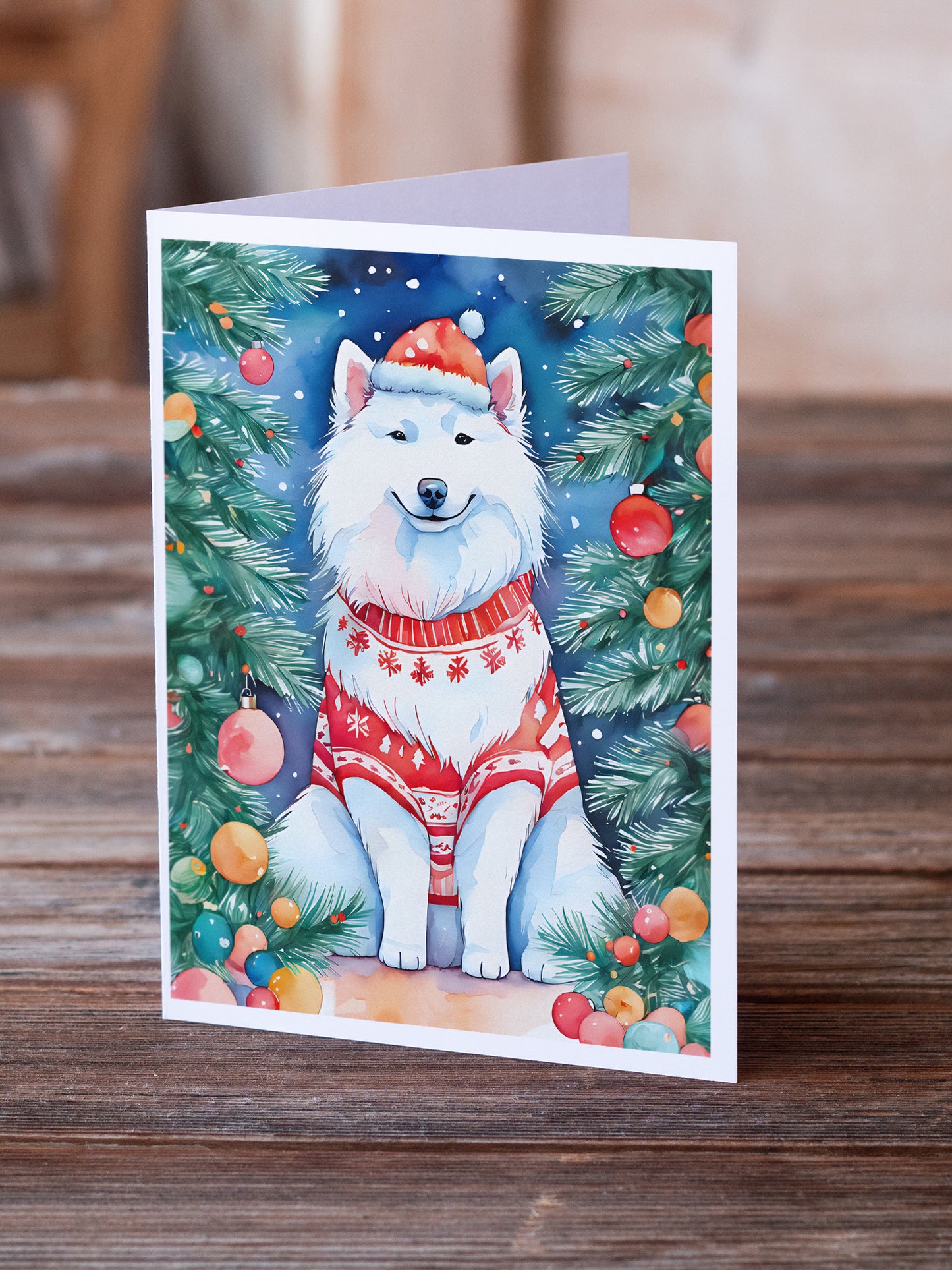 Samoyed Christmas Greeting Cards Pack of 8