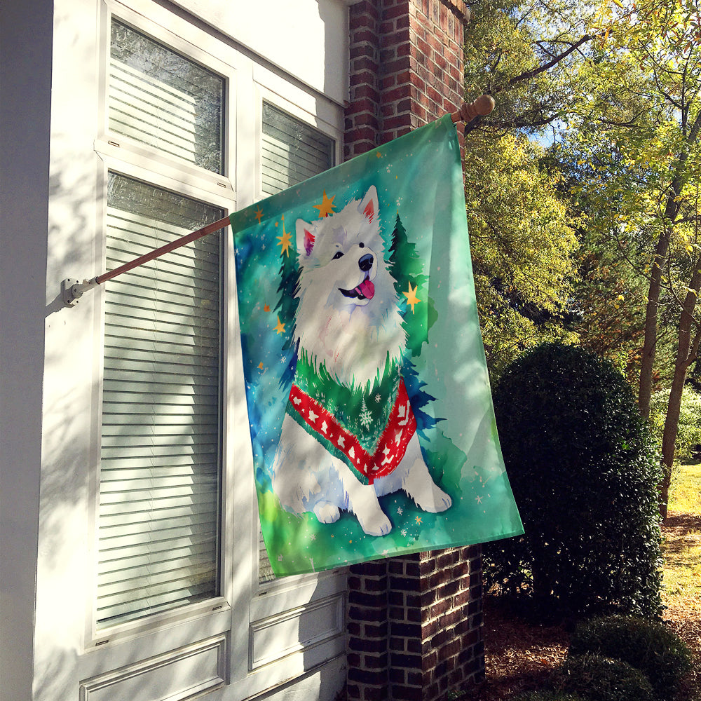 Samoyed Christmas House Flag