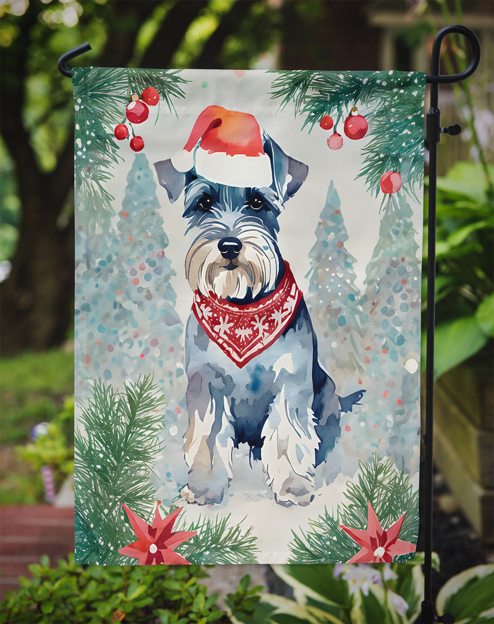 Schnauzer Christmas Garden Flag