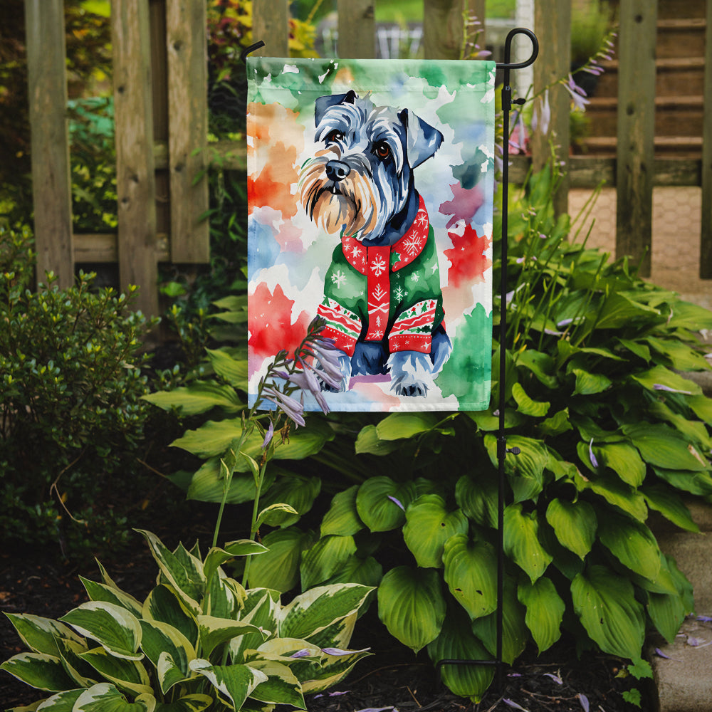 Schnauzer Christmas Garden Flag