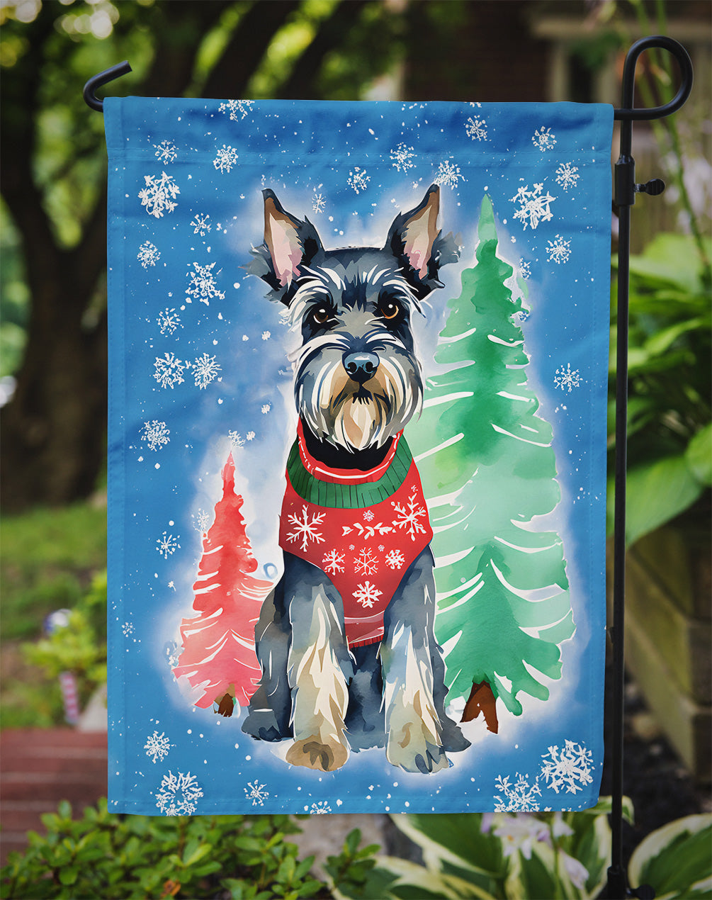 Schnauzer Christmas Garden Flag