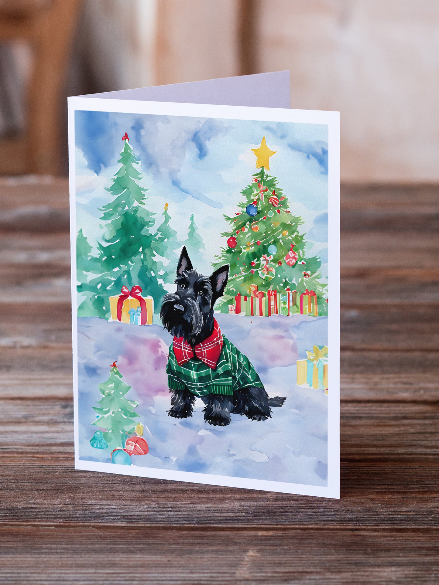 Scottish Terrier Christmas Greeting Cards Pack of 8