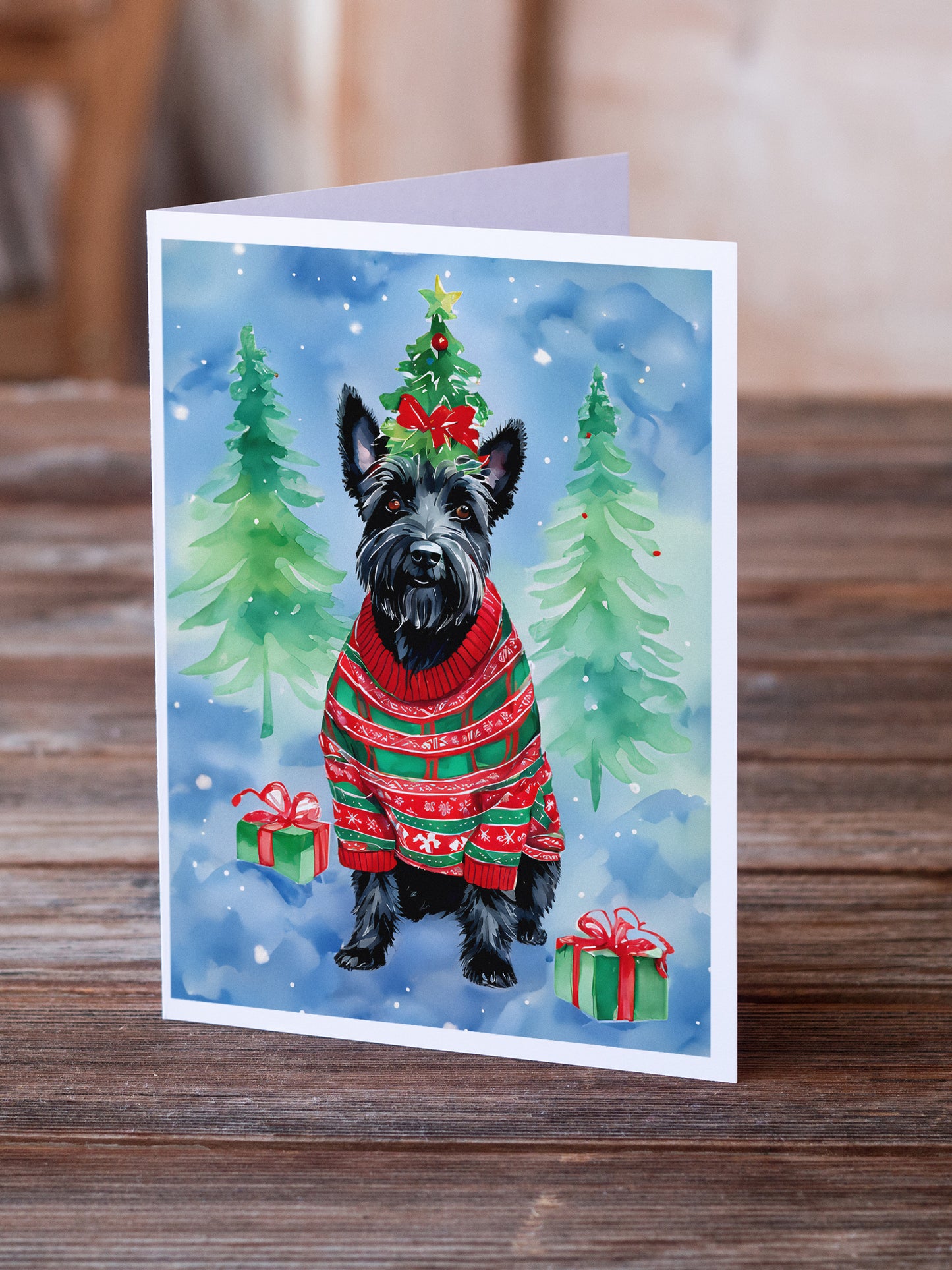 Scottish Terrier Christmas Greeting Cards Pack of 8