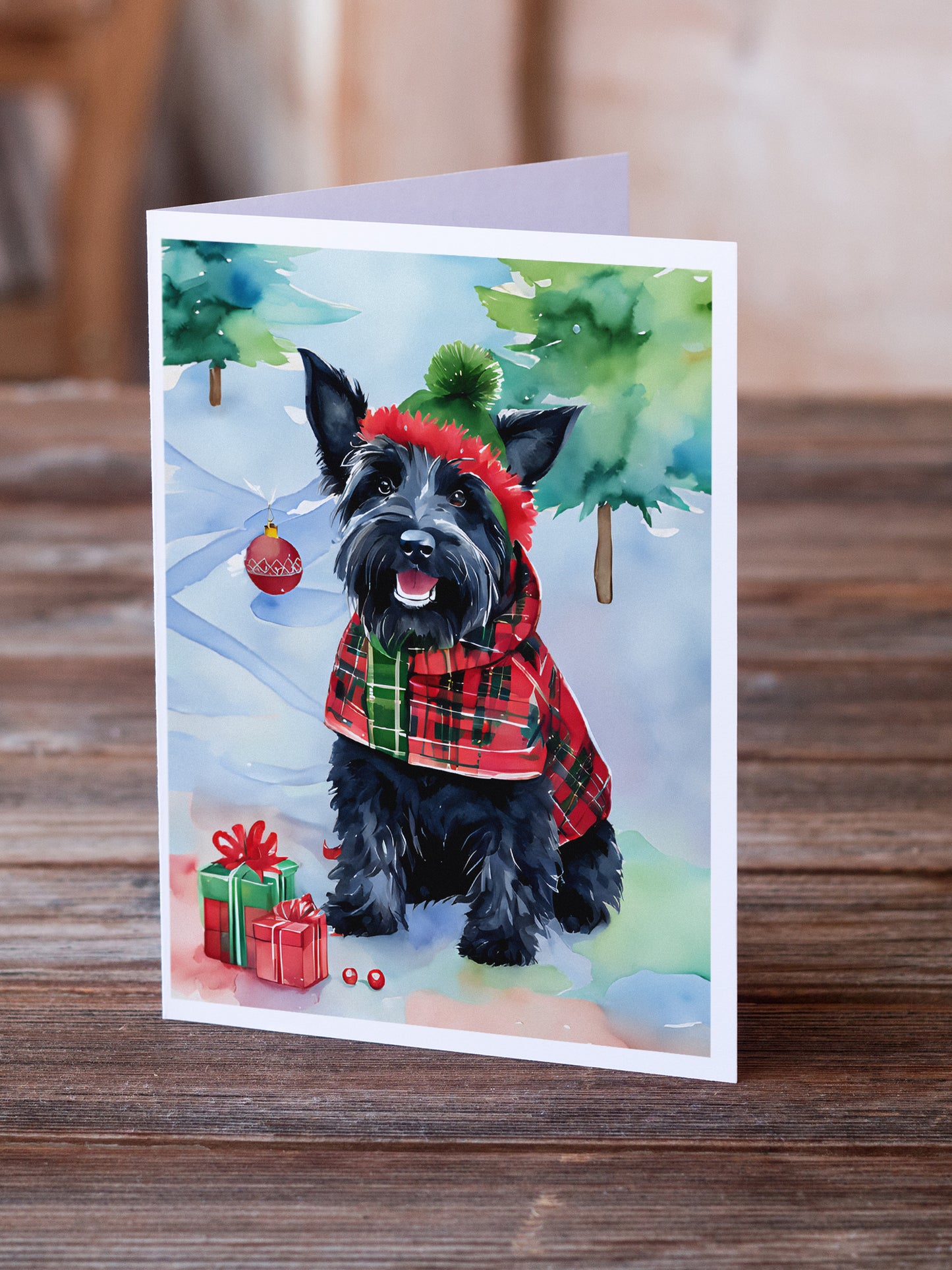 Scottish Terrier Christmas Greeting Cards Pack of 8