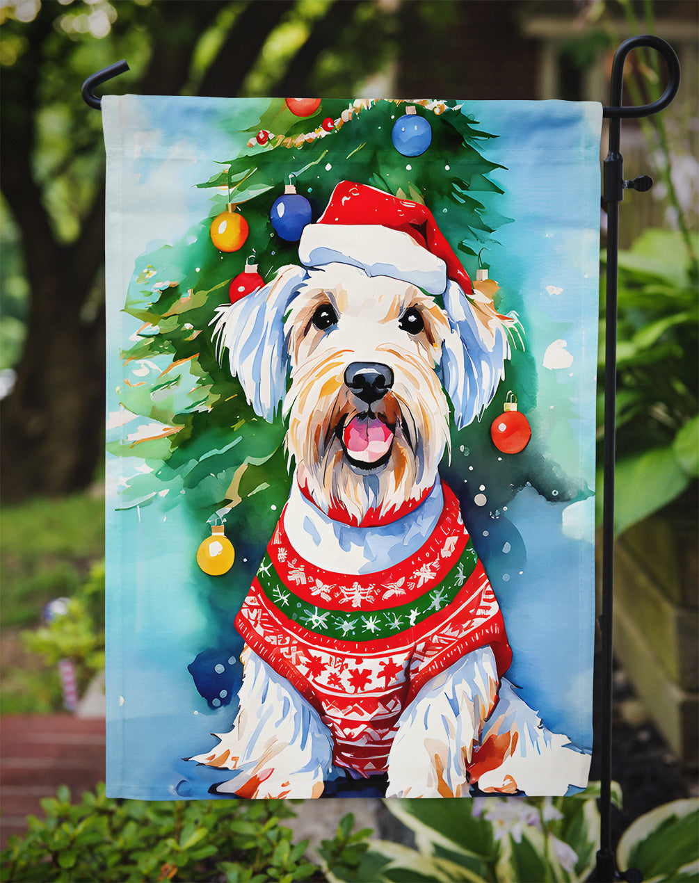 Sealyham Terrier Christmas Garden Flag