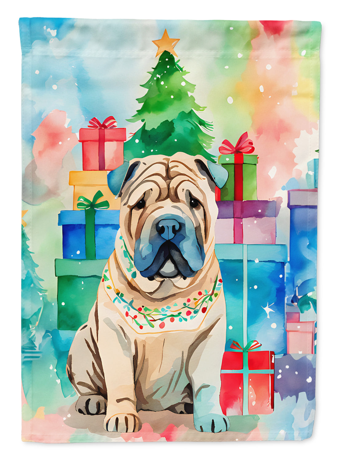 Buy this Shar Pei Christmas Garden Flag