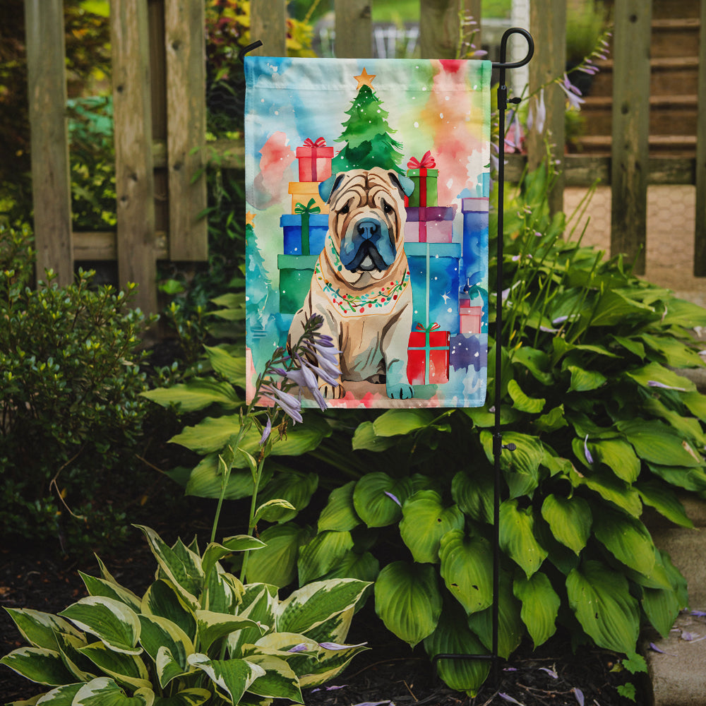 Shar Pei Christmas Garden Flag