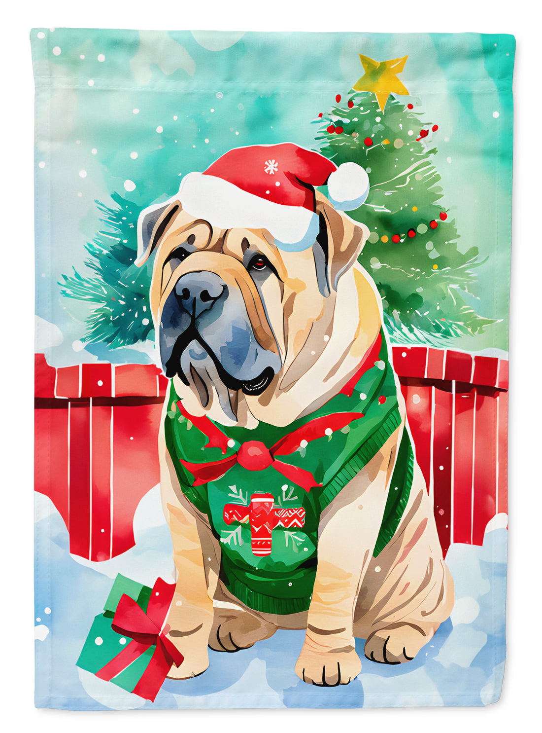 Buy this Shar Pei Christmas Garden Flag