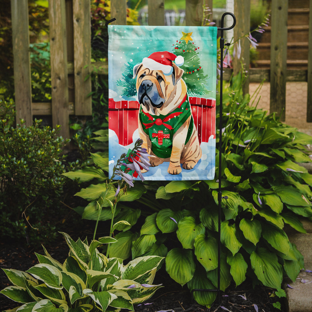 Shar Pei Christmas Garden Flag