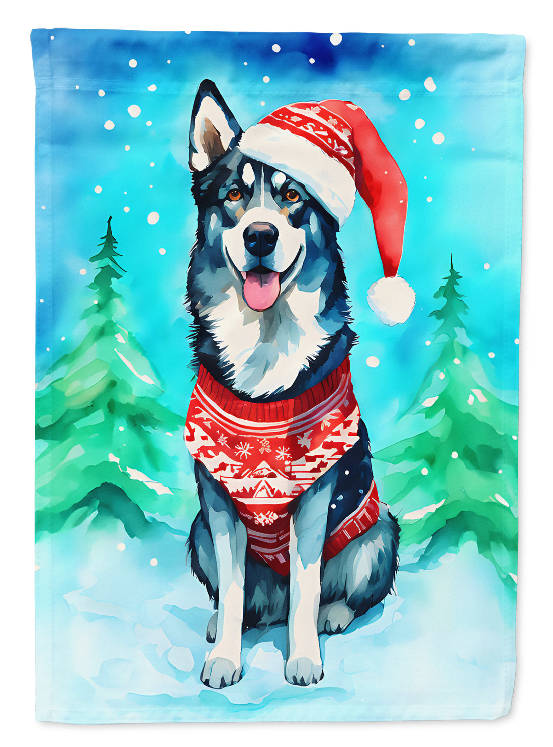 Buy this Siberian Husky Christmas House Flag