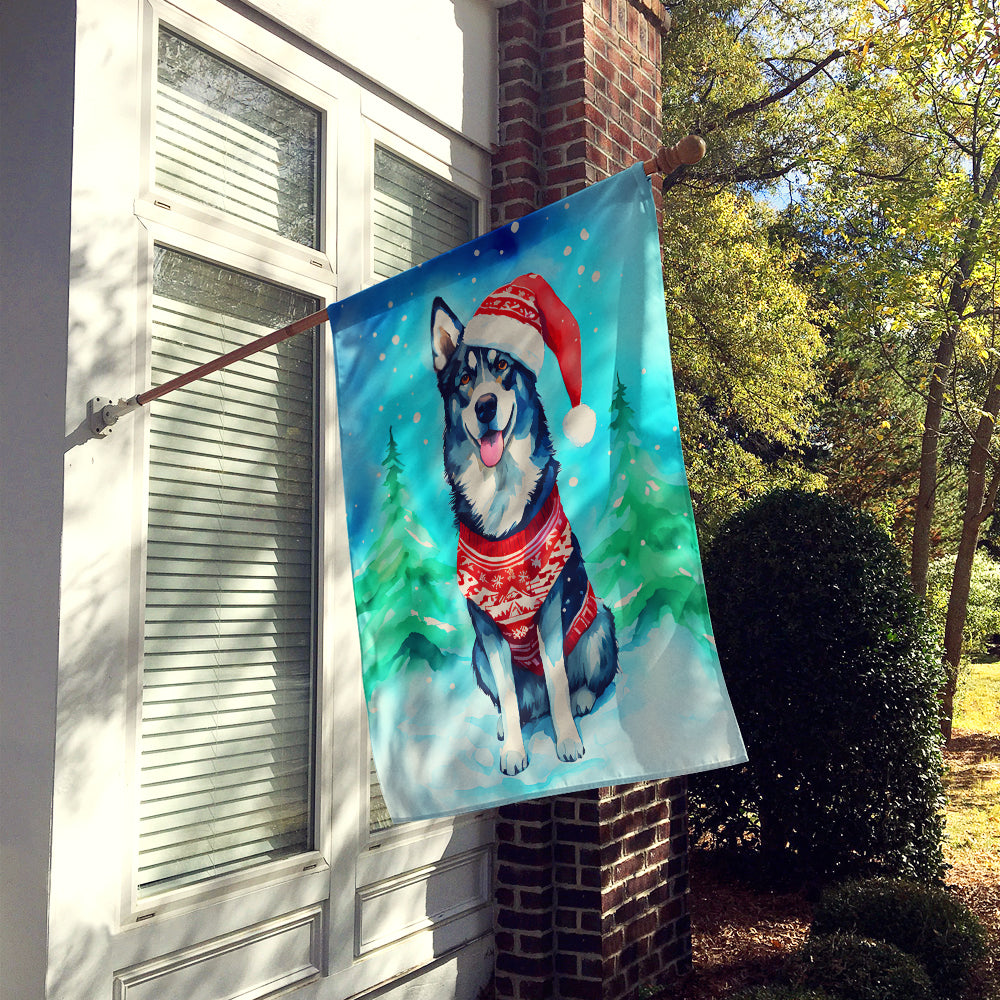 Siberian Husky Christmas House Flag