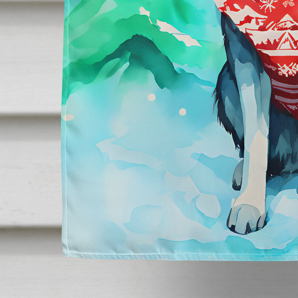 Siberian Husky Christmas House Flag