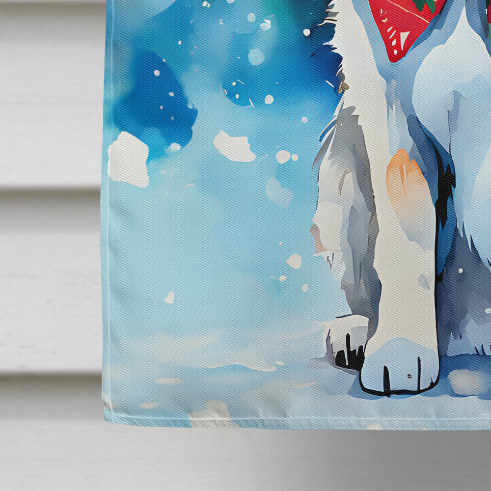 Siberian Husky Christmas House Flag