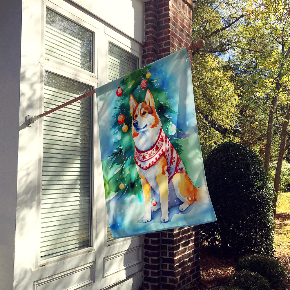 Siberian Husky Christmas House Flag