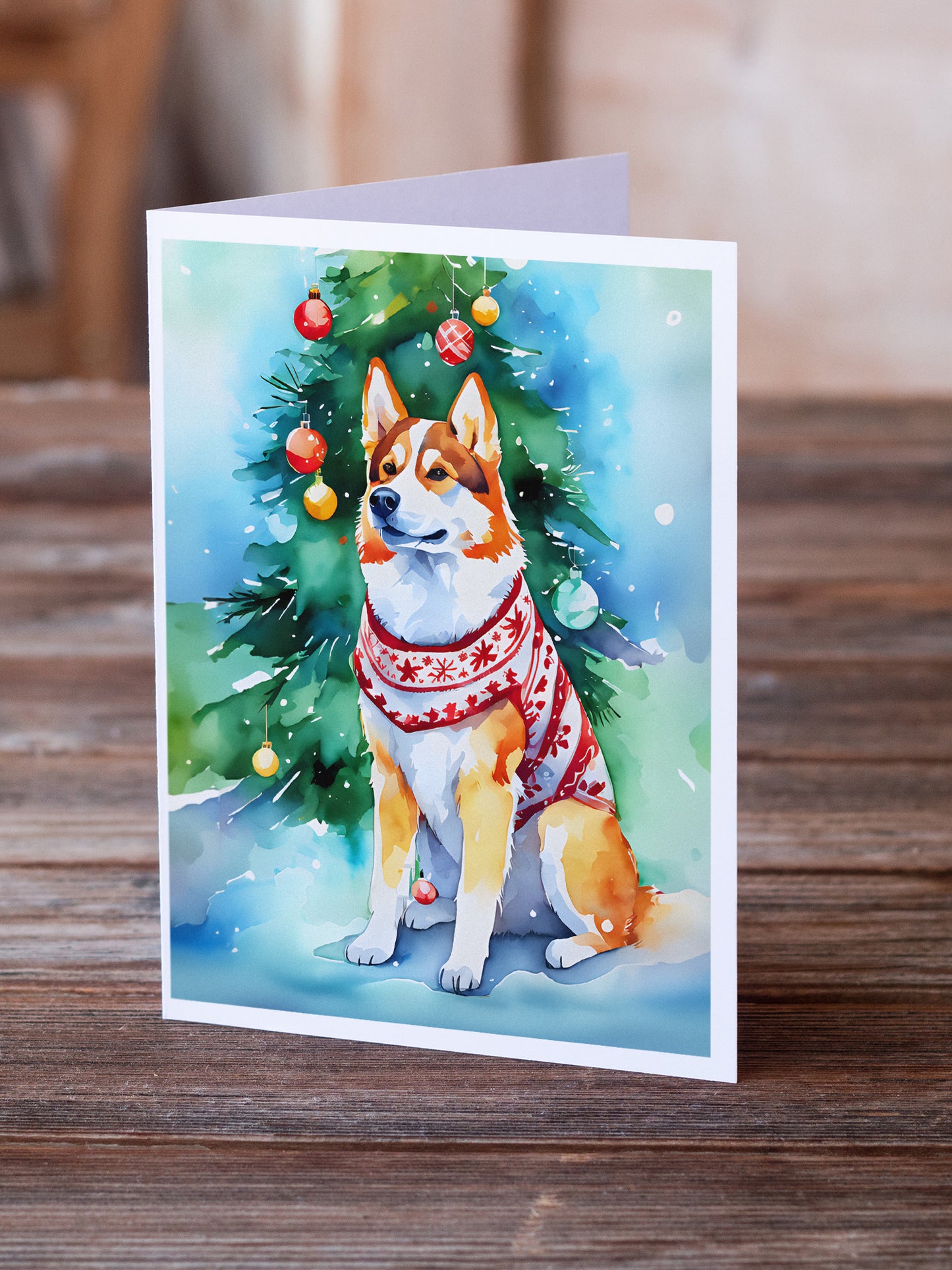 Siberian Husky Christmas Greeting Cards Pack of 8