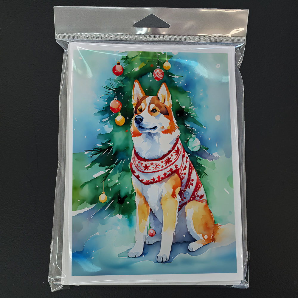 Siberian Husky Christmas Greeting Cards Pack of 8