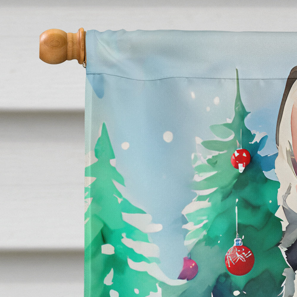 Siberian Husky Christmas House Flag