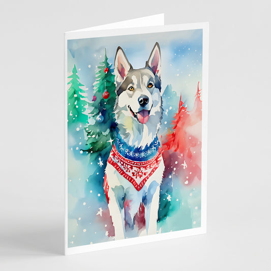 Buy this Siberian Husky Christmas Greeting Cards Pack of 8