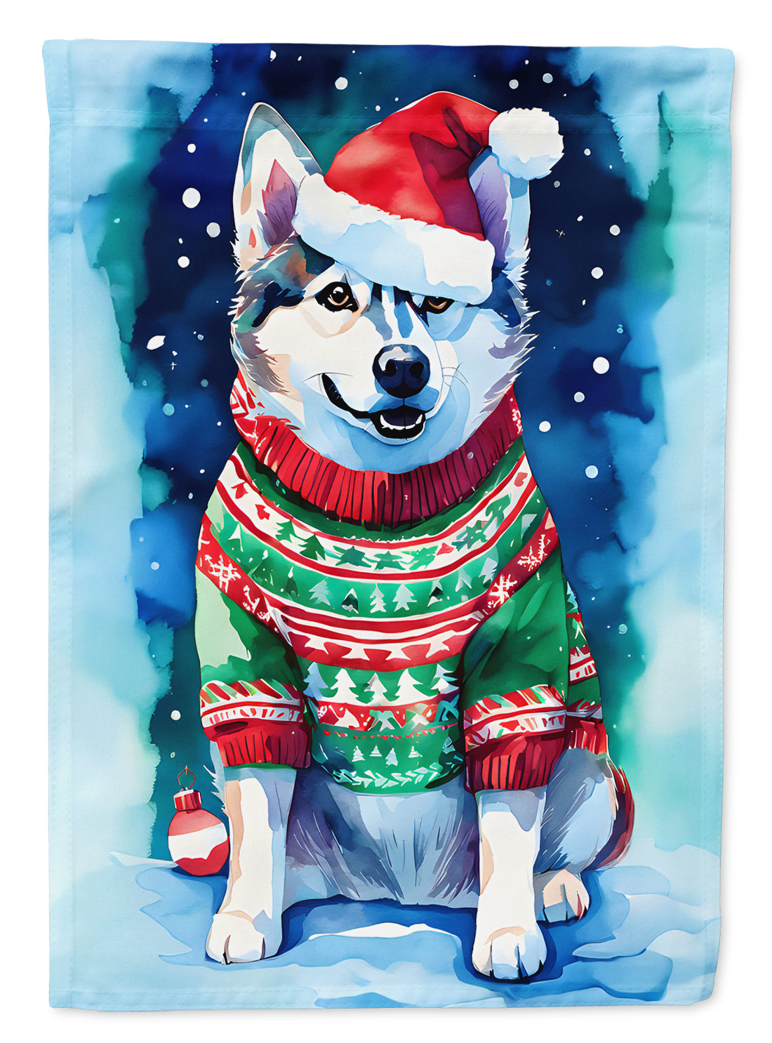 Buy this Siberian Husky Christmas House Flag