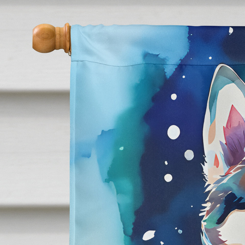 Siberian Husky Christmas House Flag