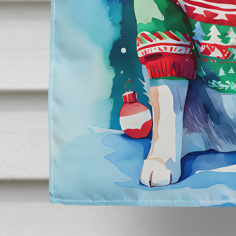 Siberian Husky Christmas House Flag