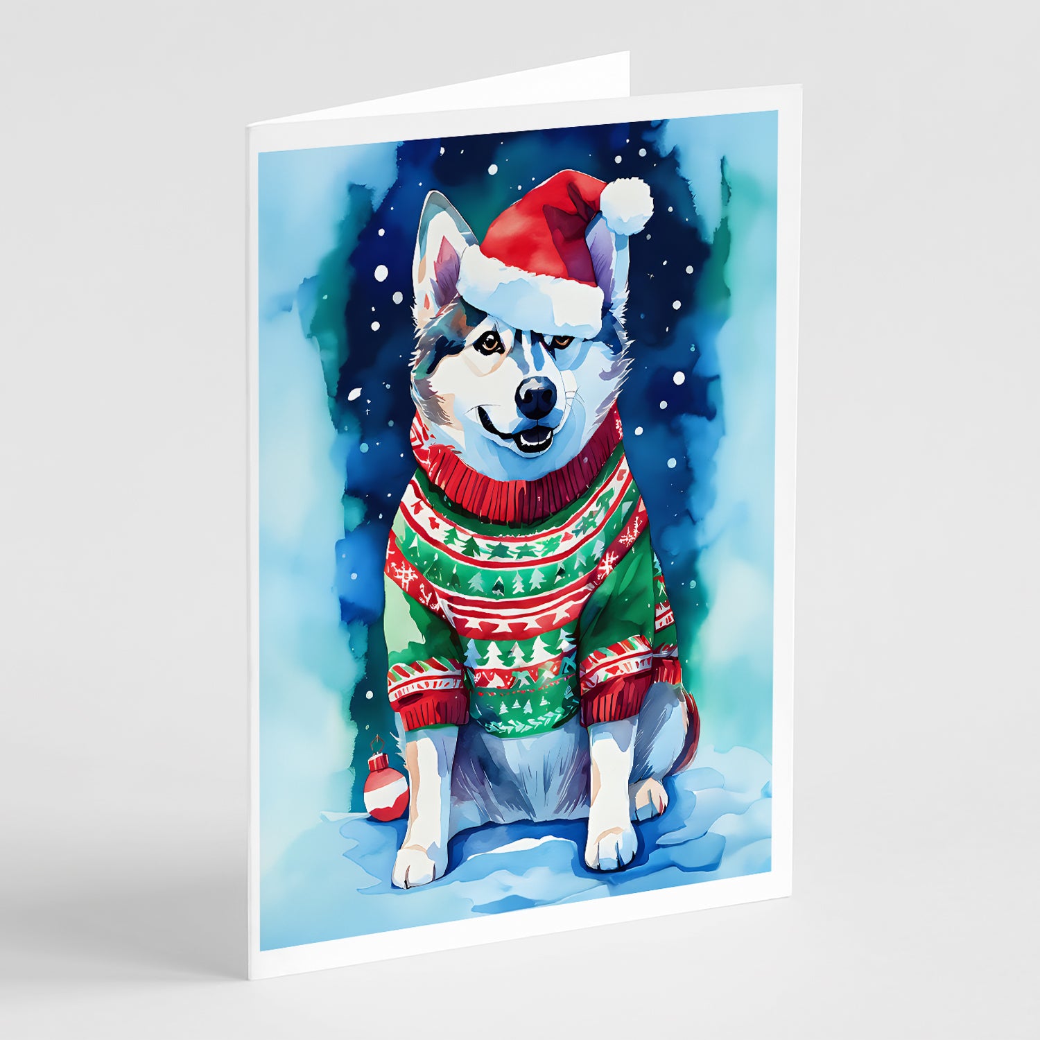 Buy this Siberian Husky Christmas Greeting Cards Pack of 8