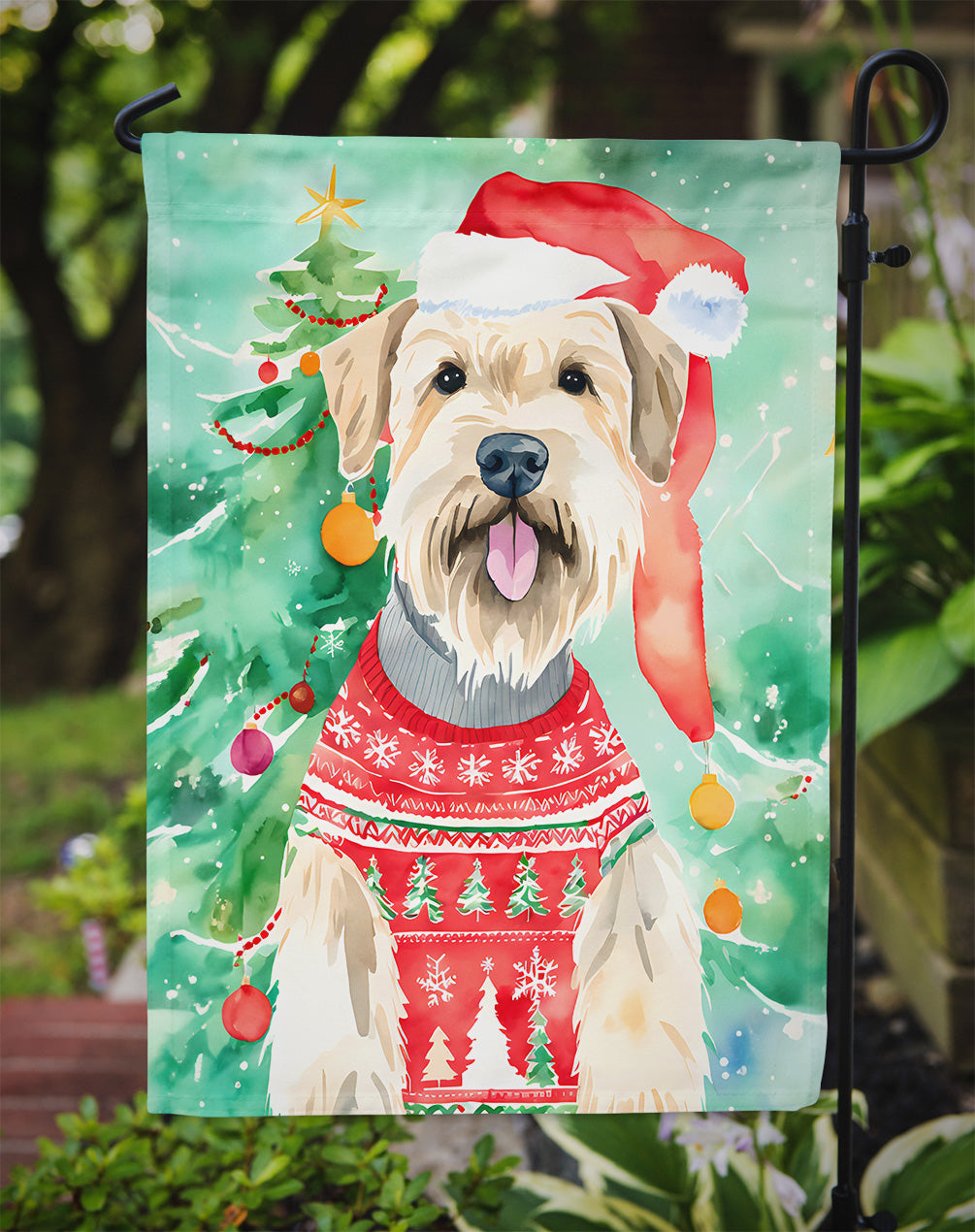 Wheaten Terrier Christmas Garden Flag