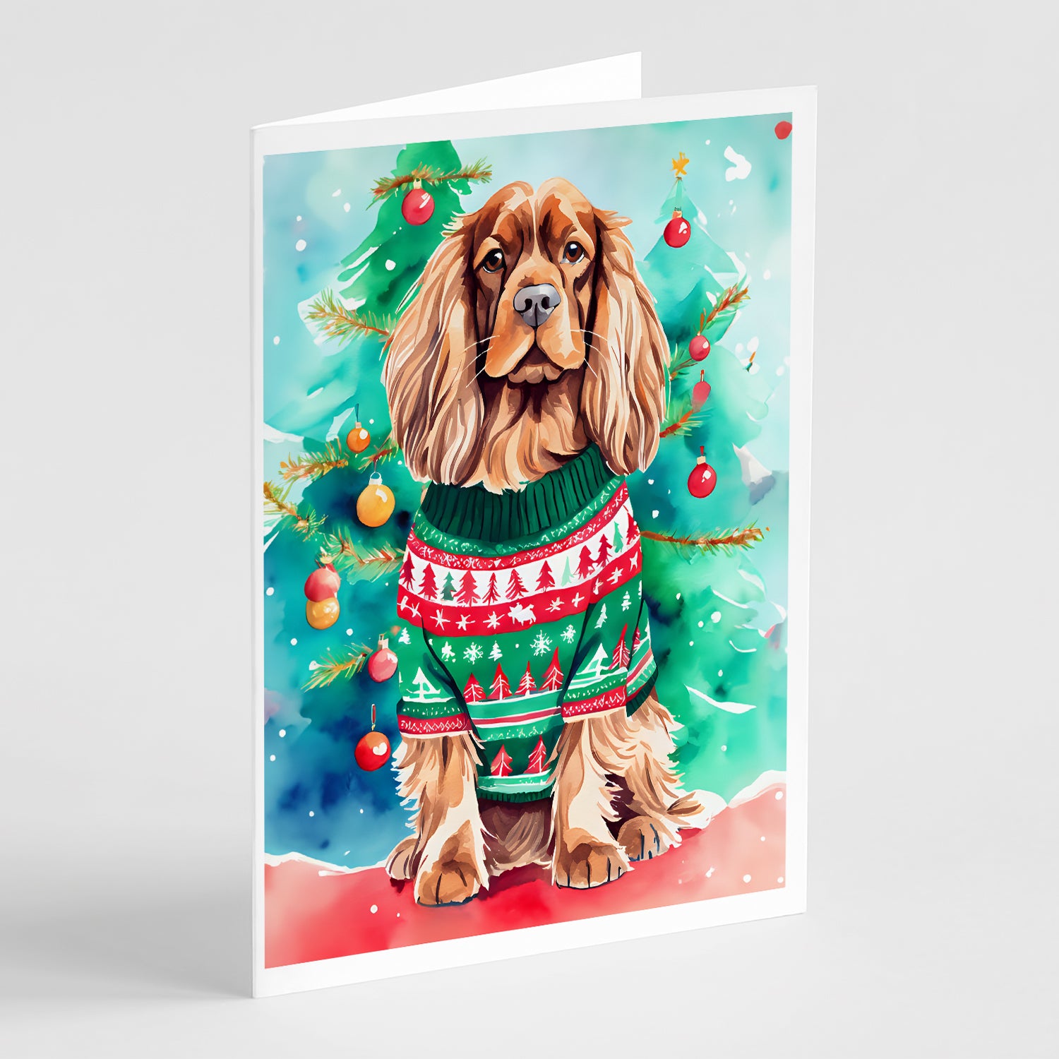 Buy this Sussex Spaniel Christmas Greeting Cards Pack of 8