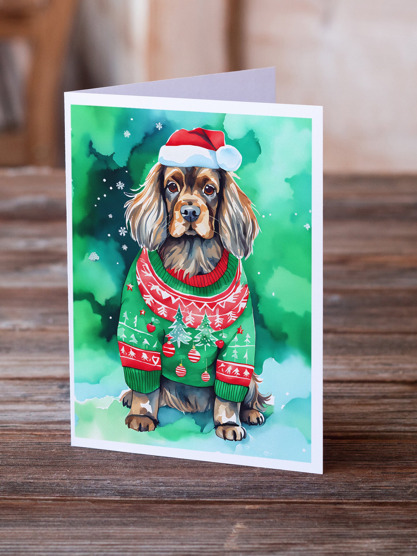 Sussex Spaniel Christmas Greeting Cards Pack of 8