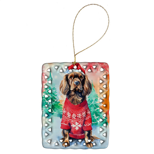 Buy this Sussex Spaniel Christmas Porcelain Ornament