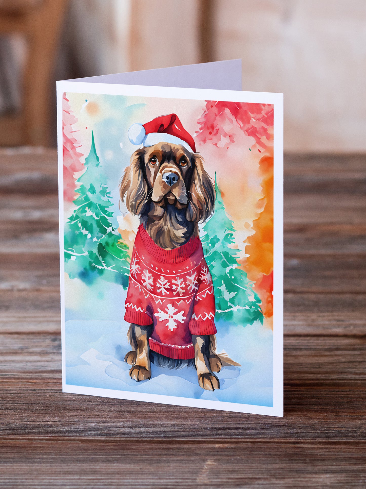 Sussex Spaniel Christmas Greeting Cards Pack of 8