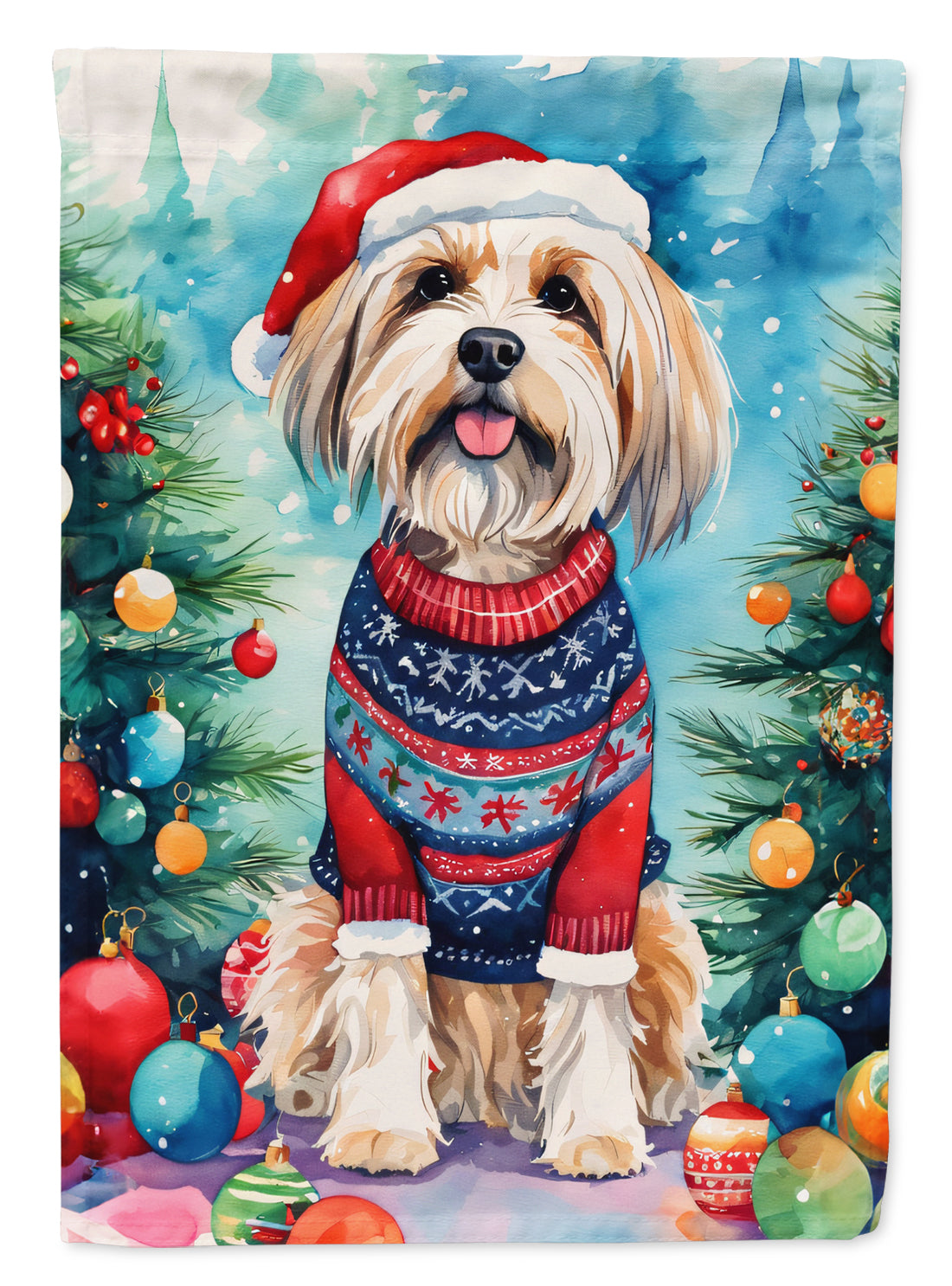 Buy this Tibetan Terrier Christmas Garden Flag