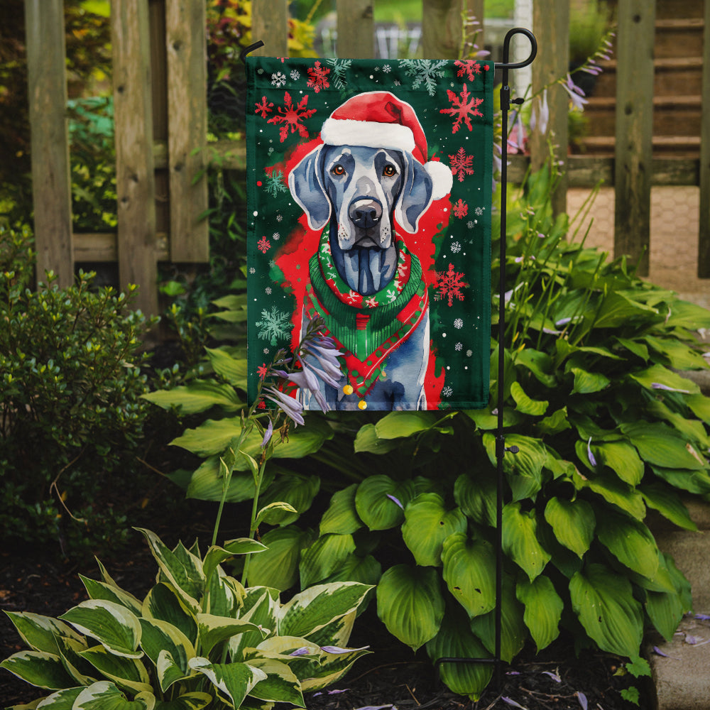 Weimaraner Christmas Garden Flag