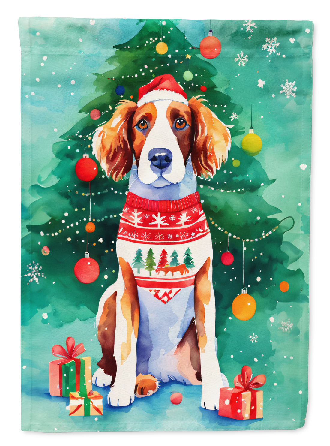 Buy this Welsh Springer Spaniel Christmas House Flag