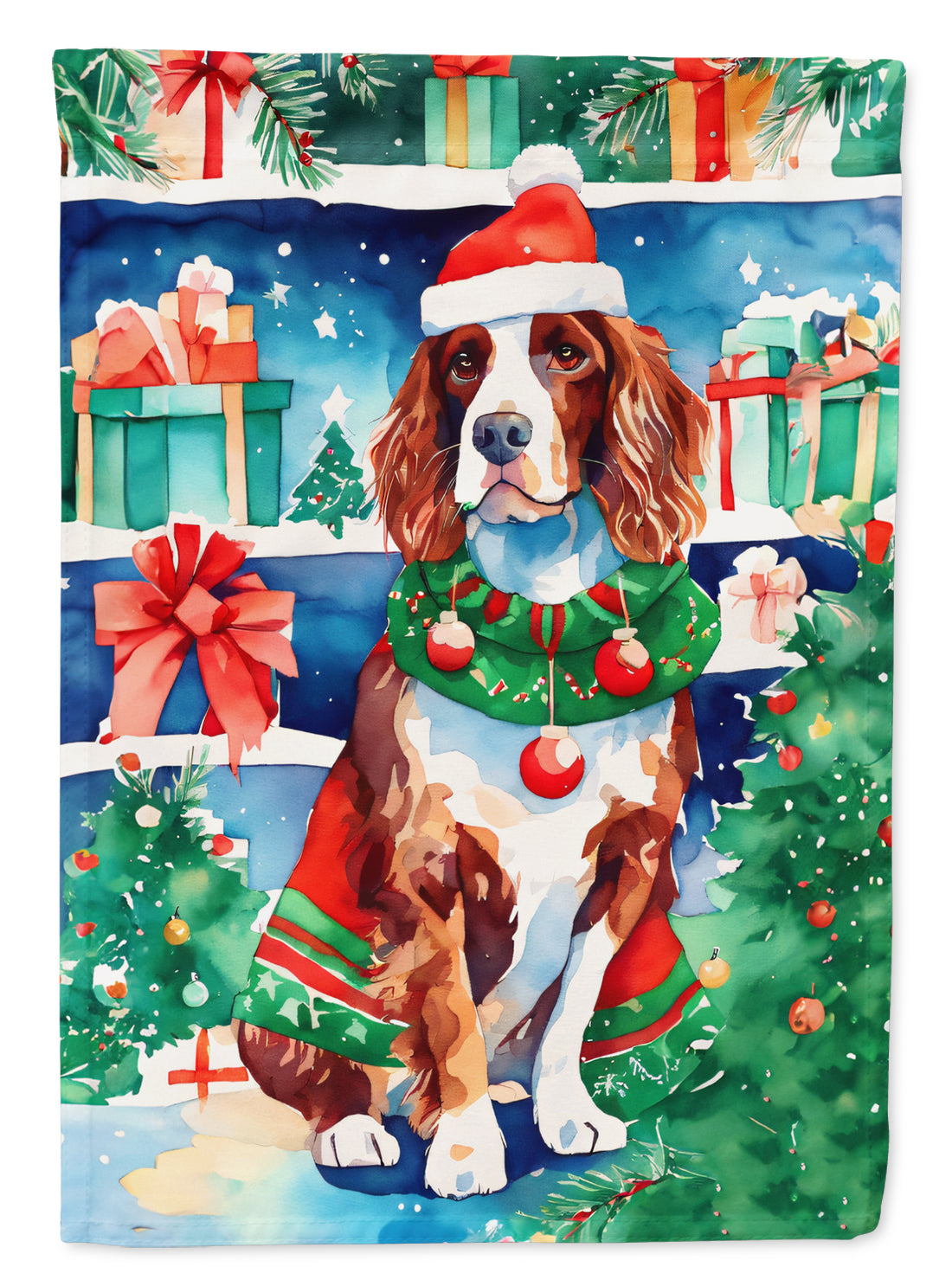 Buy this Welsh Springer Spaniel Christmas Garden Flag