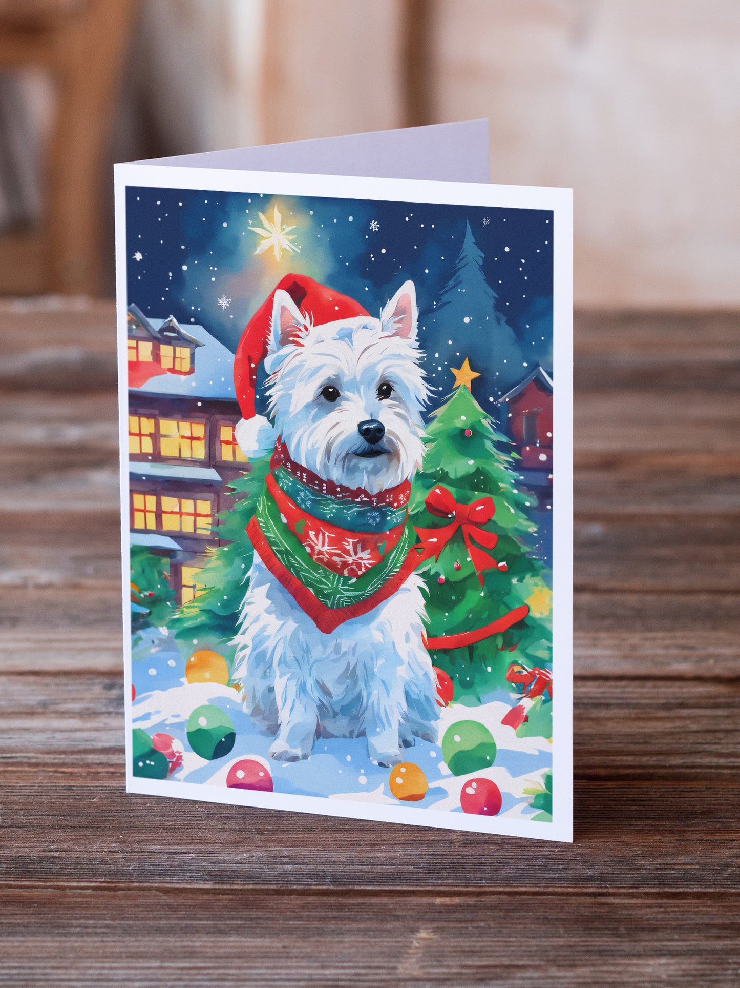 Westie Christmas Greeting Cards Pack of 8