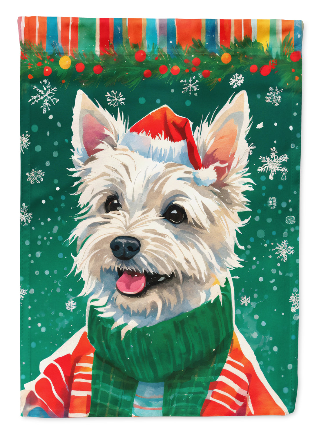 Buy this Westie Christmas House Flag