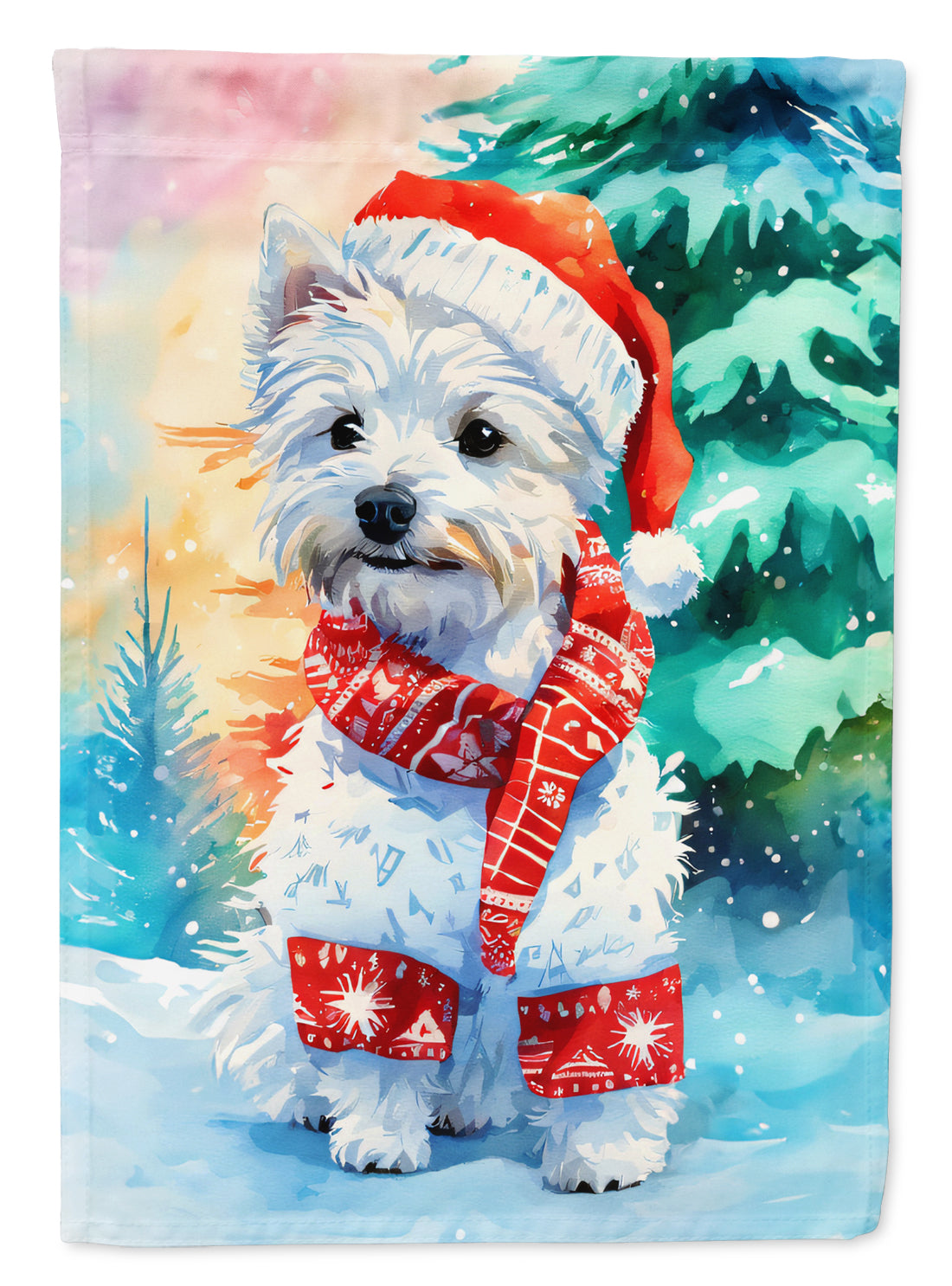 Buy this Westie Christmas House Flag