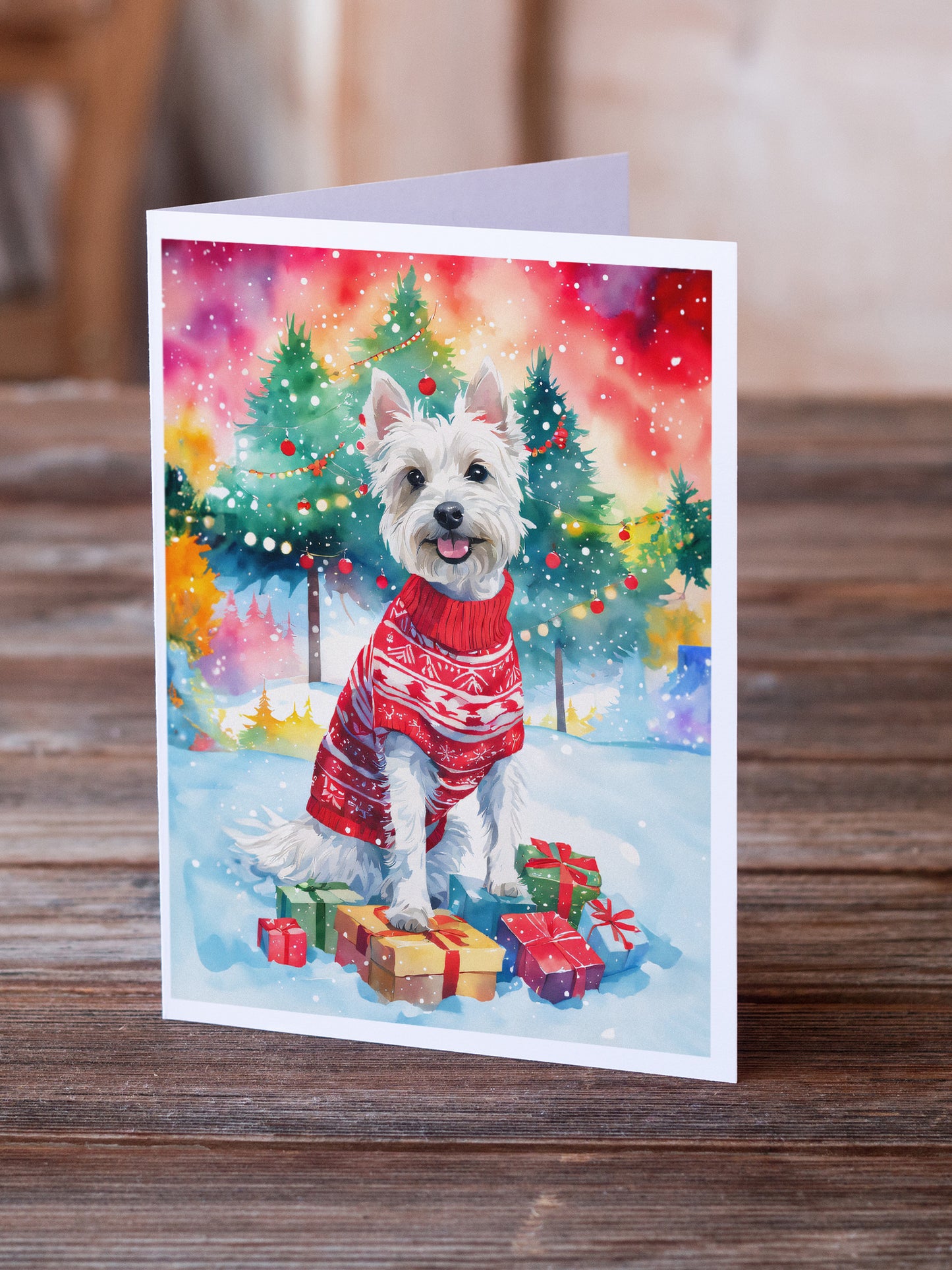 Westie Christmas Greeting Cards Pack of 8