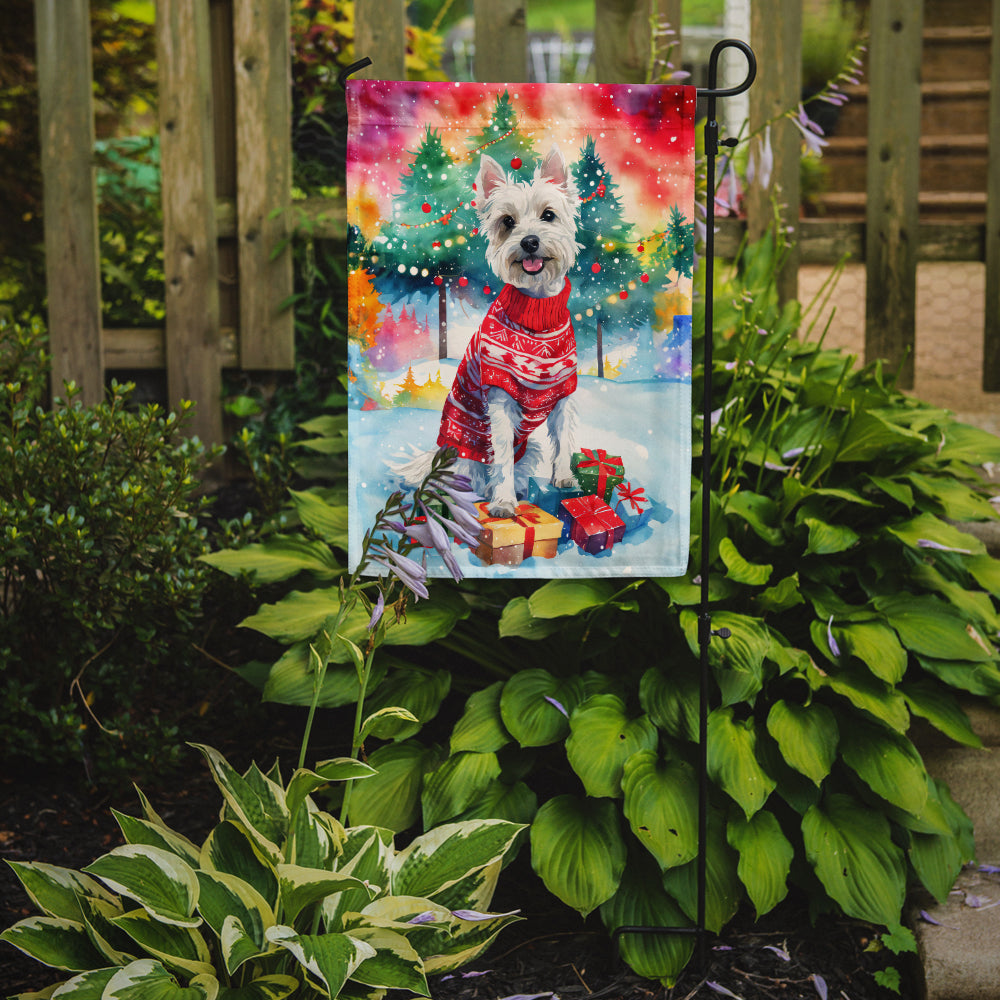 Westie Christmas Garden Flag