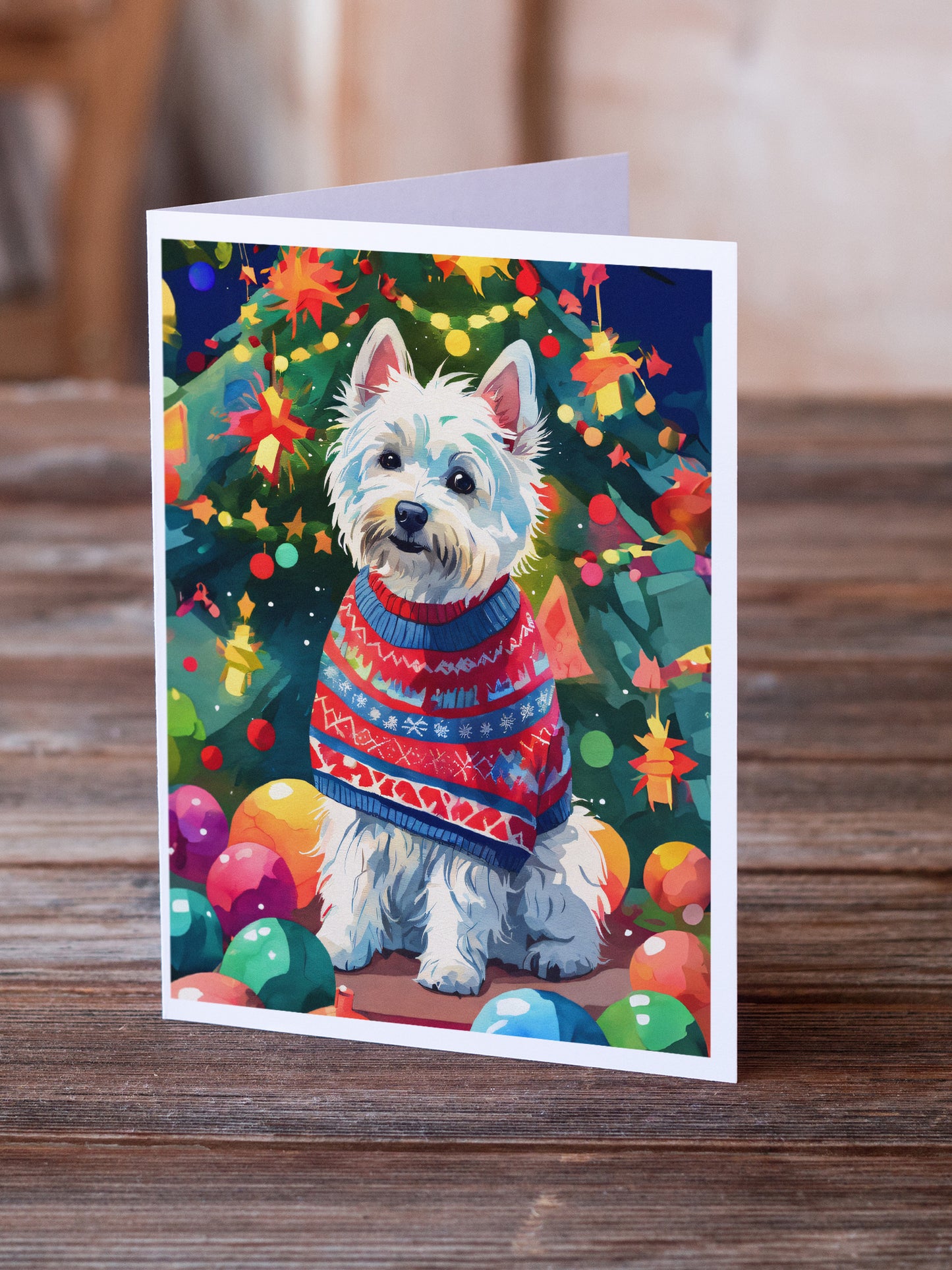 Westie Christmas Greeting Cards Pack of 8