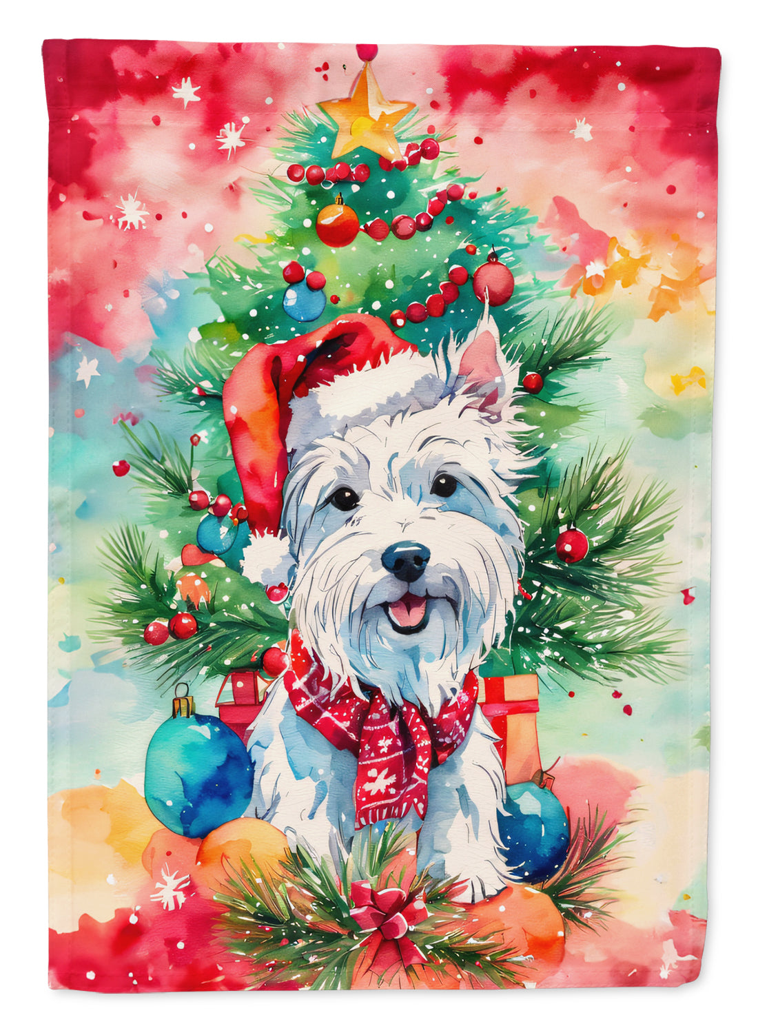 Buy this Westie Christmas House Flag