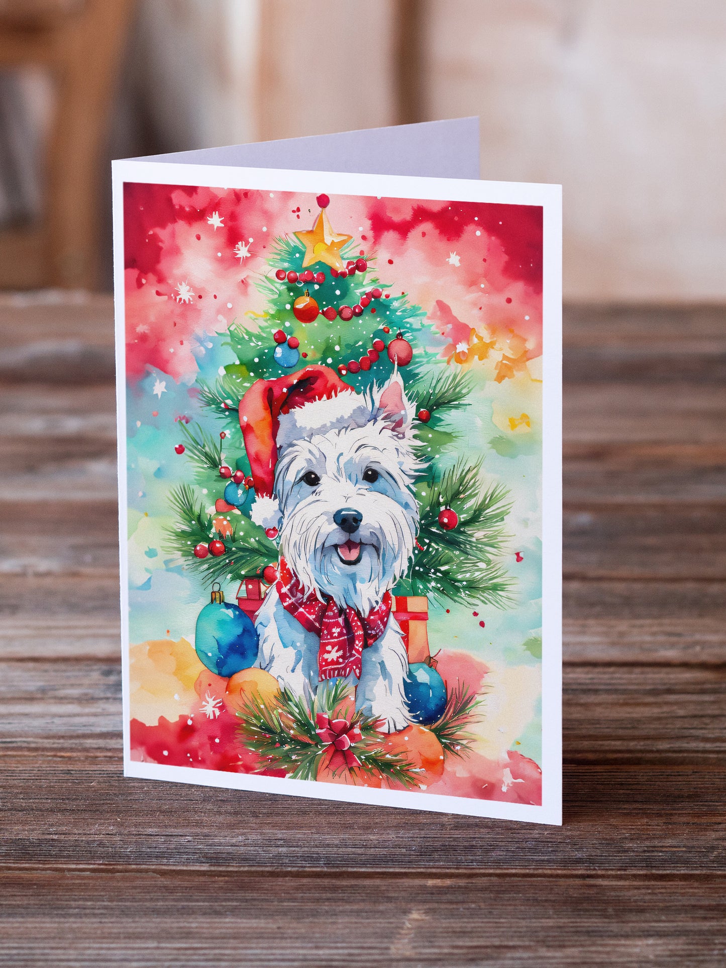 Westie Christmas Greeting Cards Pack of 8
