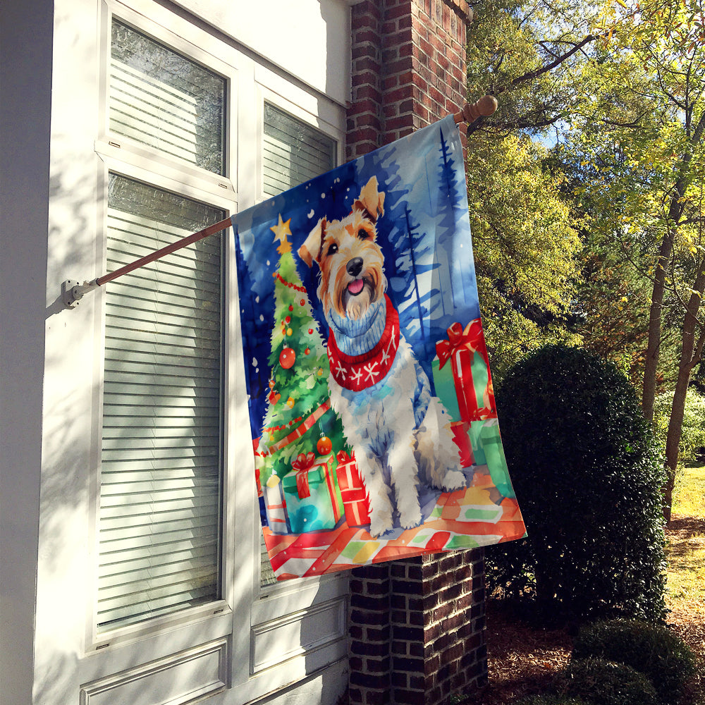 Wire Fox Terrier Christmas House Flag