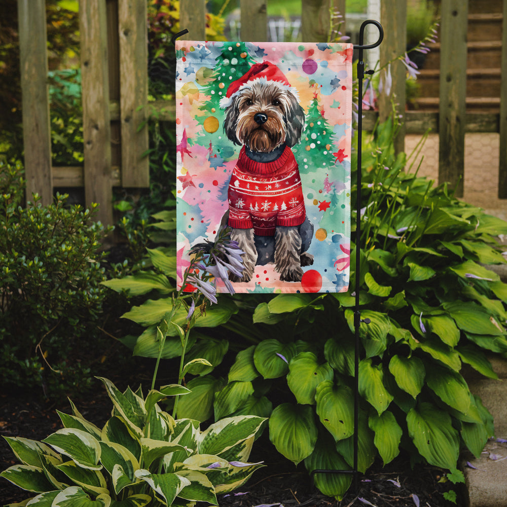 Wirehaired Pointing Griffon Christmas Garden Flag