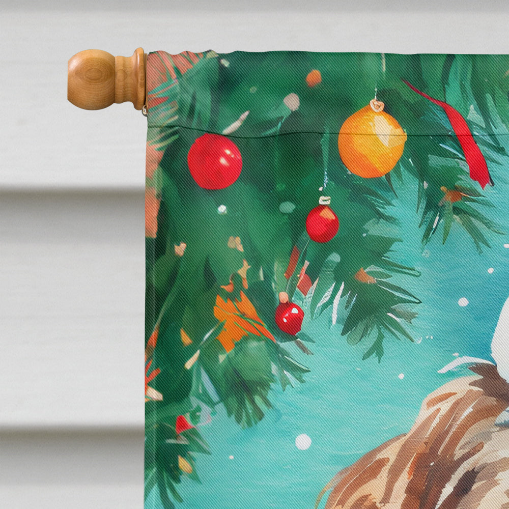 Wirehaired Pointing Griffon Christmas House Flag