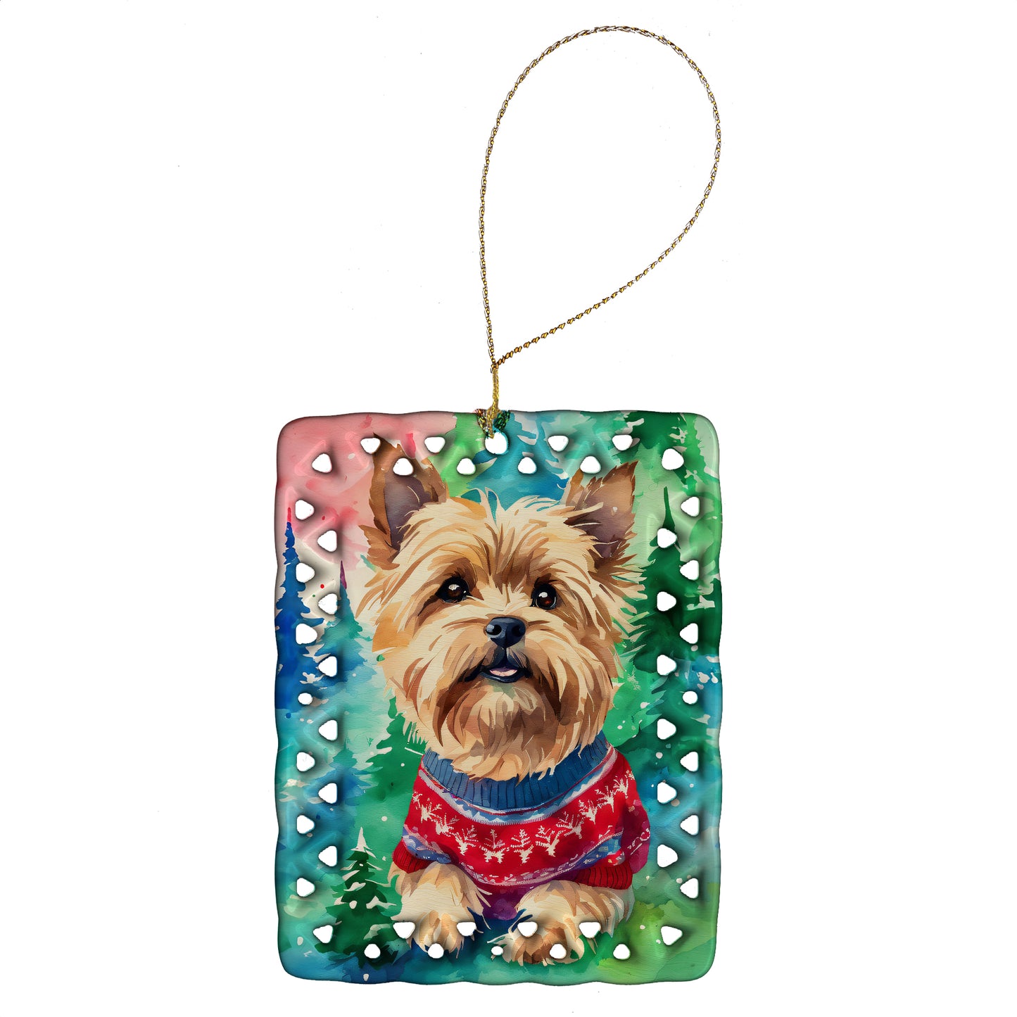 Buy this Yorkshire Terrier Yorkie Christmas Porcelain Ornament