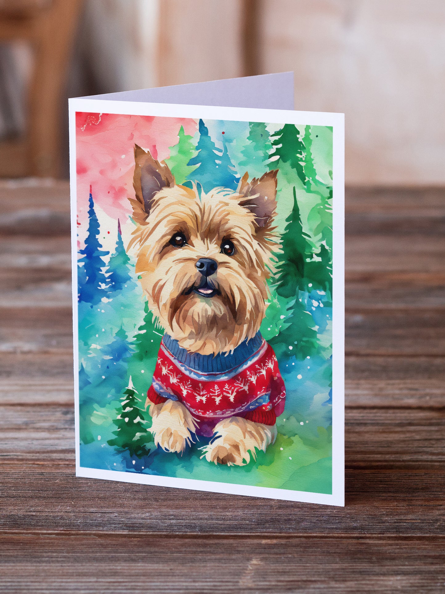 Yorkshire Terrier Yorkie Christmas Greeting Cards Pack of 8